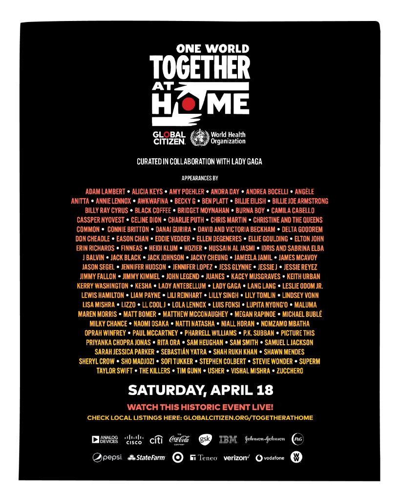 one world together at home online festival poster